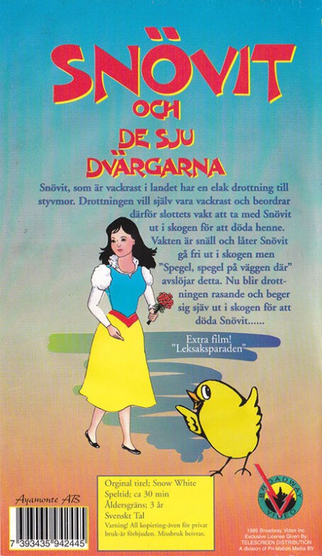 Snövit och de sju dvärgarna 2 Snövit och de sju dvärgarna (baksida)