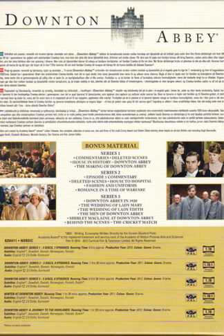 Downton Abbey - collection box (baksida)