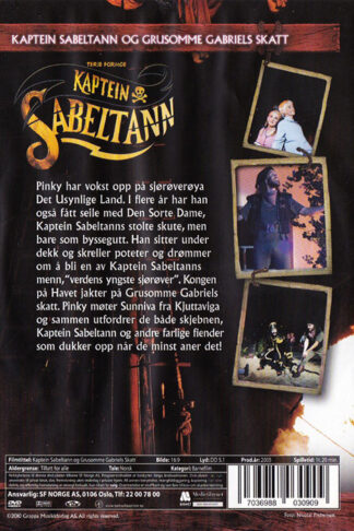 Kaptein Sabeltann og grusomme Gabriels skatt (baksida)