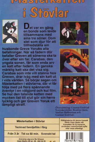 Masterkatten I Stovlar Vhs Baksida