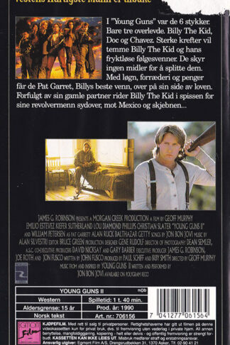 Young Guns 2 Norsk Utgava Baksida