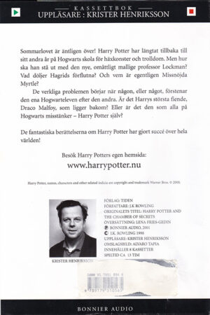 Harry Potter och hemligheternas kammare (ljudbok, baksida)