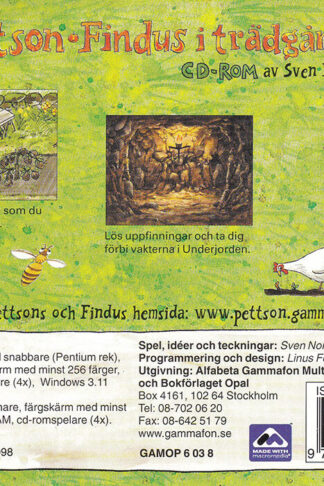 Pettson & Findus i trädgården (baksida)