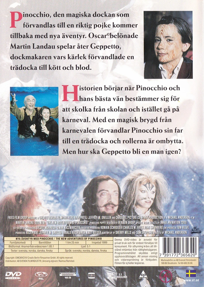 Nya äventyr med Pinocchio 3 Nya äventyr med Pinocchio (DVD) - baksida