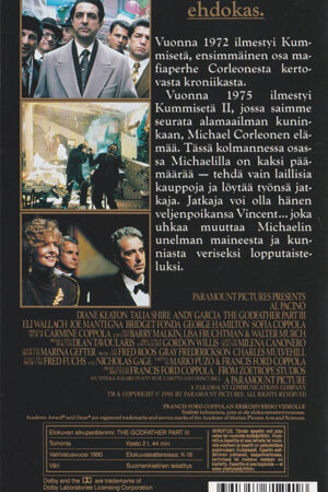 Kummiseta Osa 3 The Godfather Part 3 Baksida