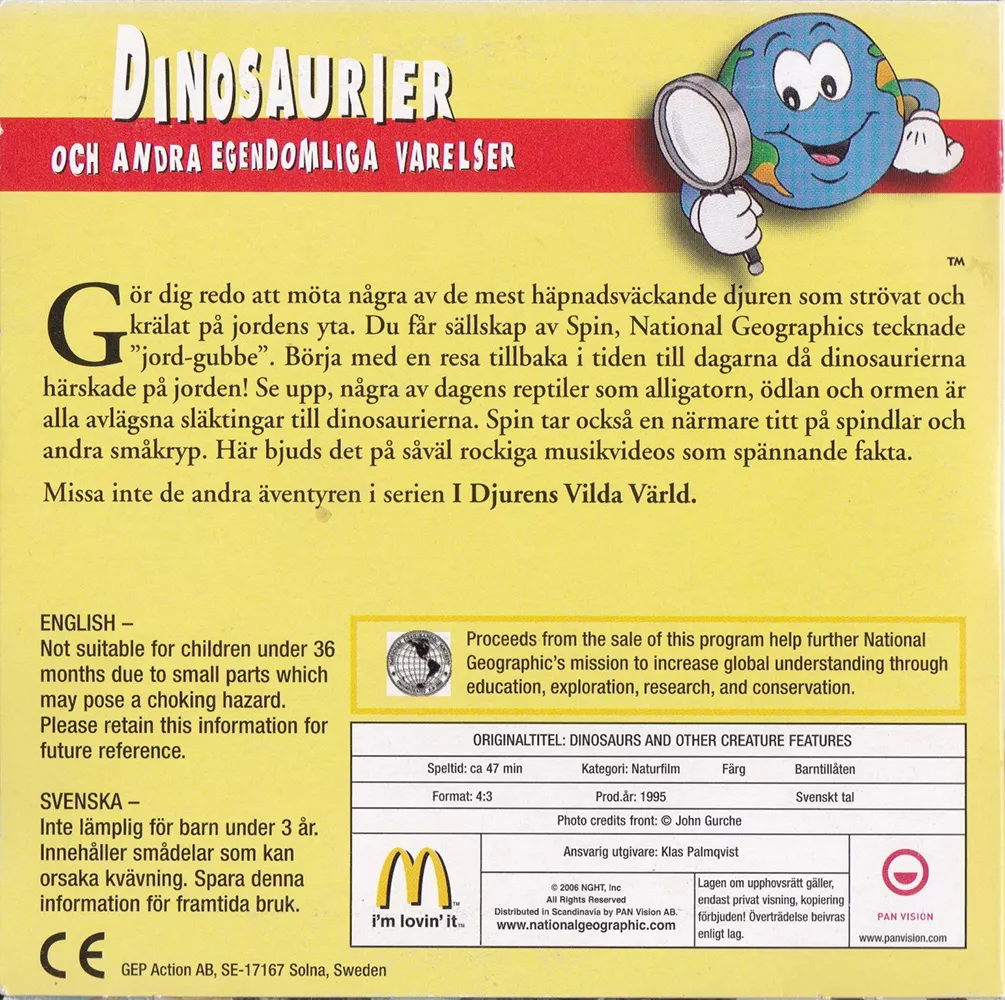 I djurens vilda värld - Dinosaurier 3 I djurens vilda värld - Dinosaurier (dvd) - baksida